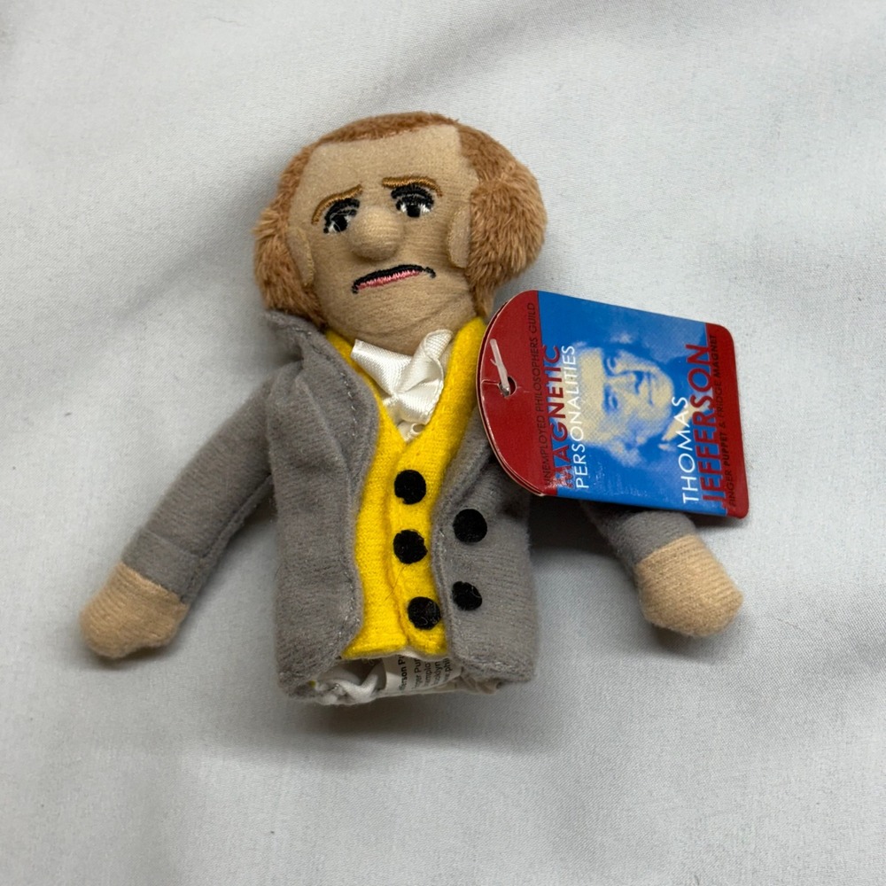 Unemployed Philosophers Guild Thomas Jefferson Puppet Unisex Grey Excellent Tag